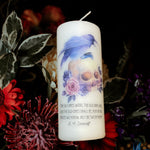 Skull & Raven Floral Pillar Candle