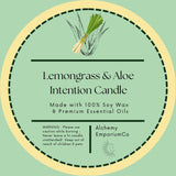 Lemongrass & Aloe Candle - 4 oz Intention Soy Candle - 4 oz Soy Candle - Howlite Crystal Intention Candle - Purification and Cleanse Candle