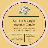Jasmine & Ginger Candle - 4 oz Intention Soy Candle - 4 oz Soy Candle - White Quartz Crystal Intention Candle - Dream and Prophetic Candle