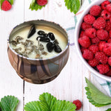 Raspberry & Green Tea Candle - 4 oz Intention Soy Candle - 4 oz Soy Candle - Black Obsidian Crystal Intention Candle - Fertility Intention Candle