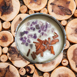 Sandalwood & Amethyst Candle - 4 oz Intention Soy Candle - 4 oz Soy Candle - Amethyst Crystal Intention Candle - Success and Healing Candle