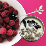 Raspberry & Green Tea Candle - 4 oz Intention Soy Candle - 4 oz Soy Candle - Black Obsidian Crystal Intention Candle - Fertility Intention Candle