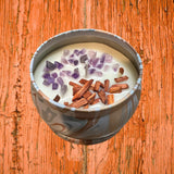 Sandalwood & Amethyst Candle - 4 oz Intention Soy Candle - 4 oz Soy Candle - Amethyst Crystal Intention Candle - Success and Healing Candle