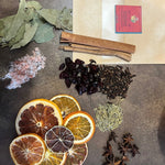 Yule Altar Oil, Yule Tealight & Simmer Pot Gift Set - Yule Ritual Oil - Yule Anointing Oil - Yule Log Tools, Yule Tealights - Simmer Pot