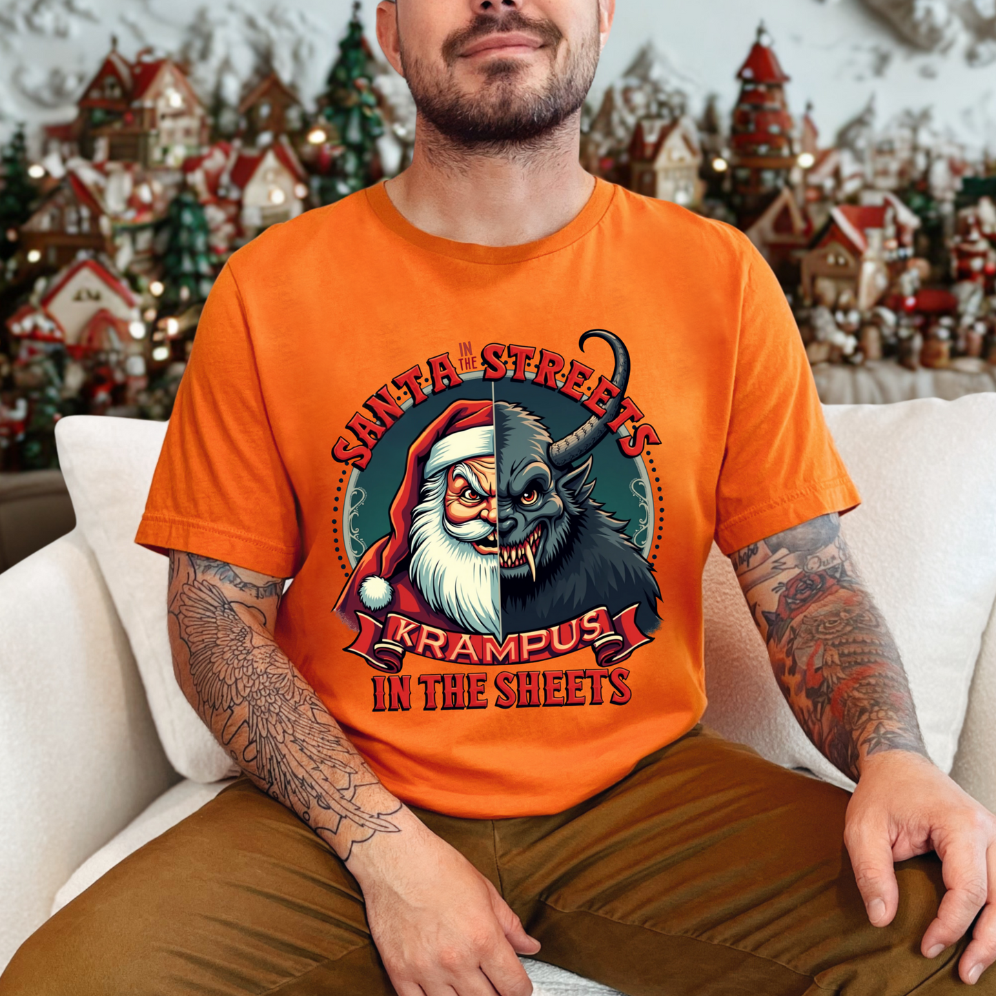 Krampus In The Sheets & Santa in the Streets Horror Holiday Tee
