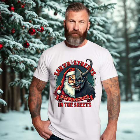 Krampus & Santa Horror Holiday Tee - Gothic Christmas T-Shirt