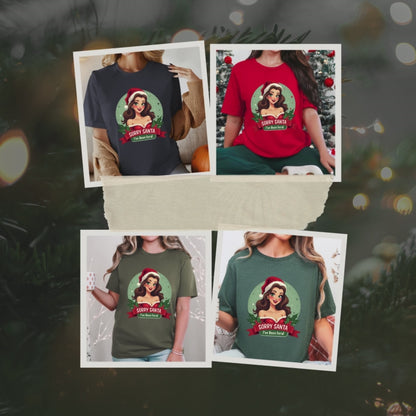 Sarcastic "Sorry Santa I've Been Feral" Pin Up Girl Christmas T-Shirt