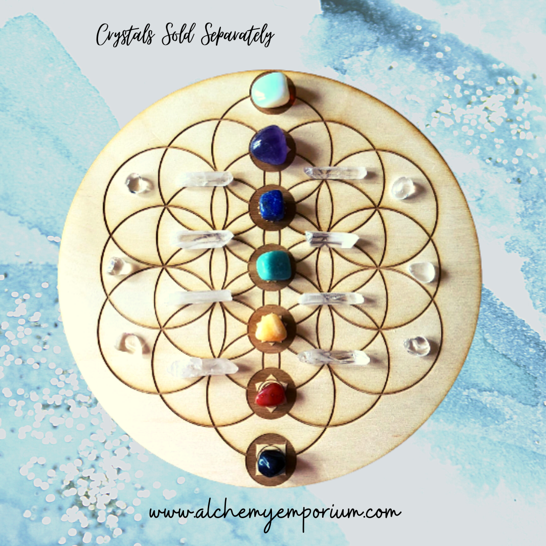 Flower of Life Crystal Chakra Grid