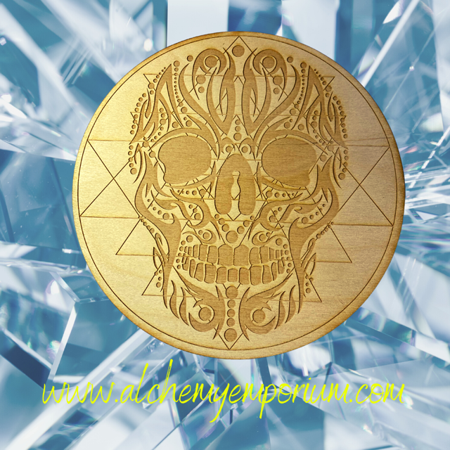 Tribal Skull Sri Yantra Crystal Grid
