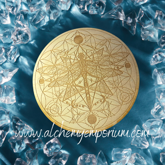 Dragonfly Flower of Life Chakra Balancing Crystal Grid